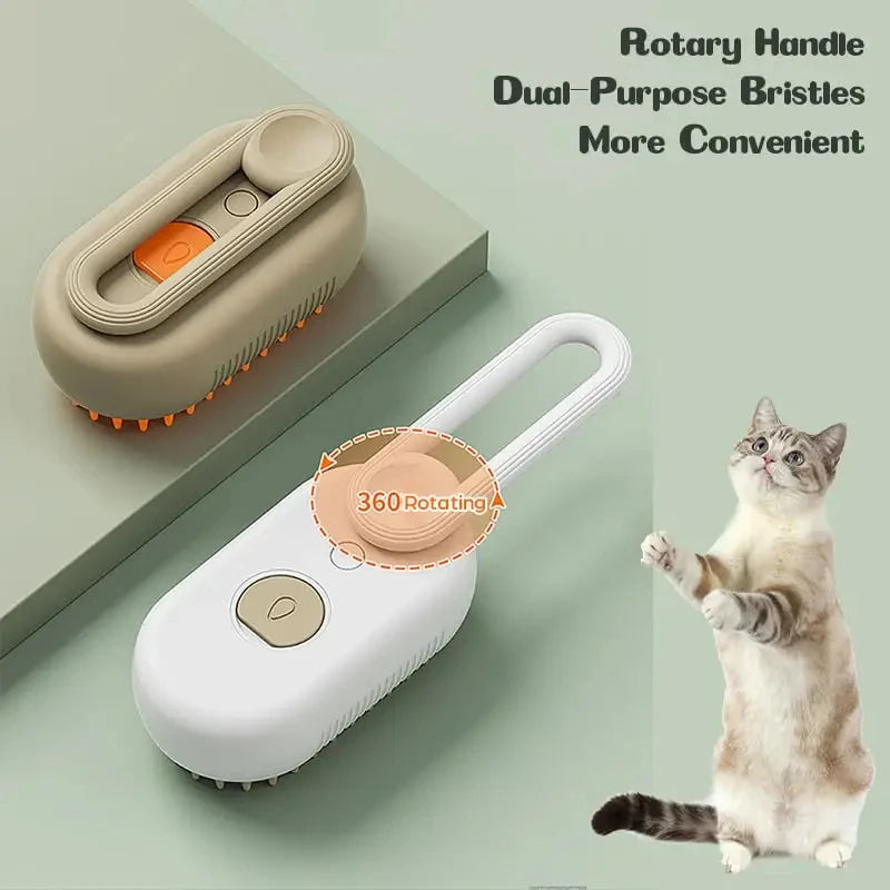 đŸ Brosse Vapeur 3 en 1 pour Chiens et Chats â Toilettage, Massage & DĂ©mĂȘlage