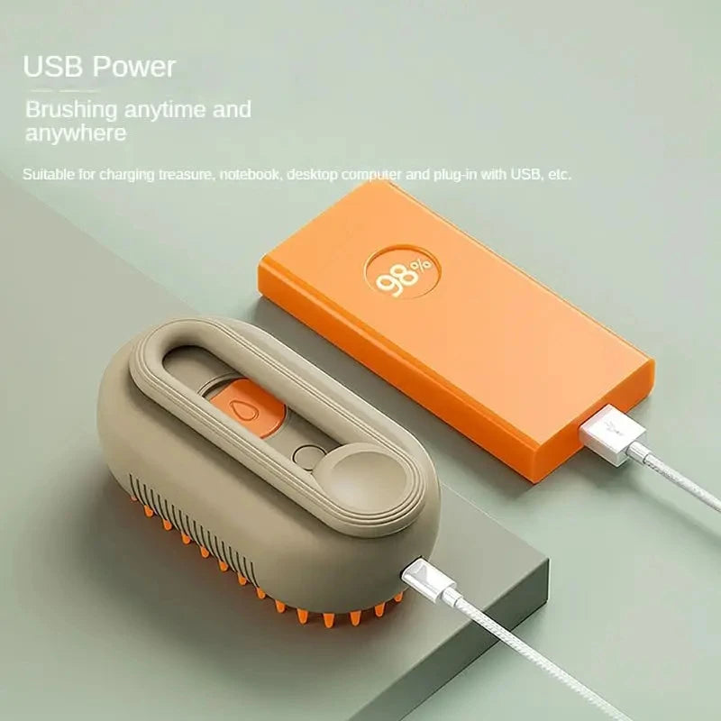 đŸ Brosse Vapeur 3 en 1 pour Chiens et Chats â Toilettage, Massage & DĂ©mĂȘlage